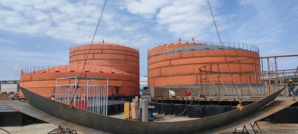 湖北宜昌酸罐项目施工稳步推进